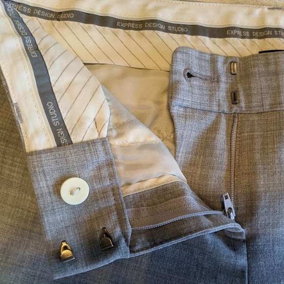 Express Editor Light Gray Slacks Size 2 LONG - Picture 5 of 8